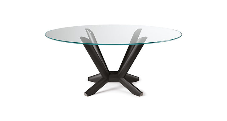 Tavolo Planer Round Cattelan - base in acciaio e piano in cristallo 15 mm