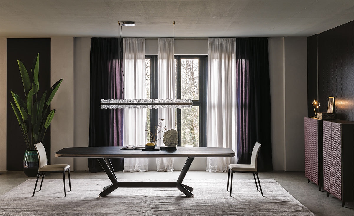 Tavolo Planer Wood Cattelan - base in acciaio e piano in legno (Versione B: piano a botte con bordi bisellati)