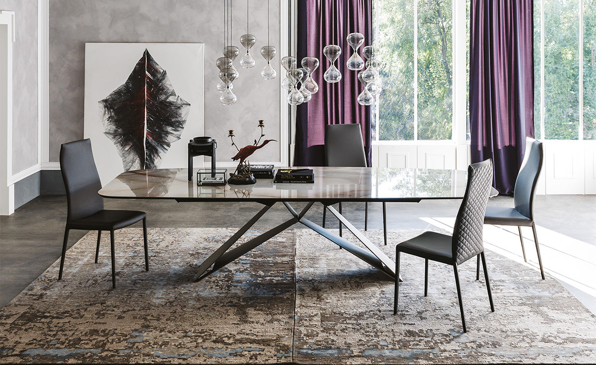 Tavolo Premier Keramik Cattelan - base in acciaio e piano in ceramica (200x120x73h sag)