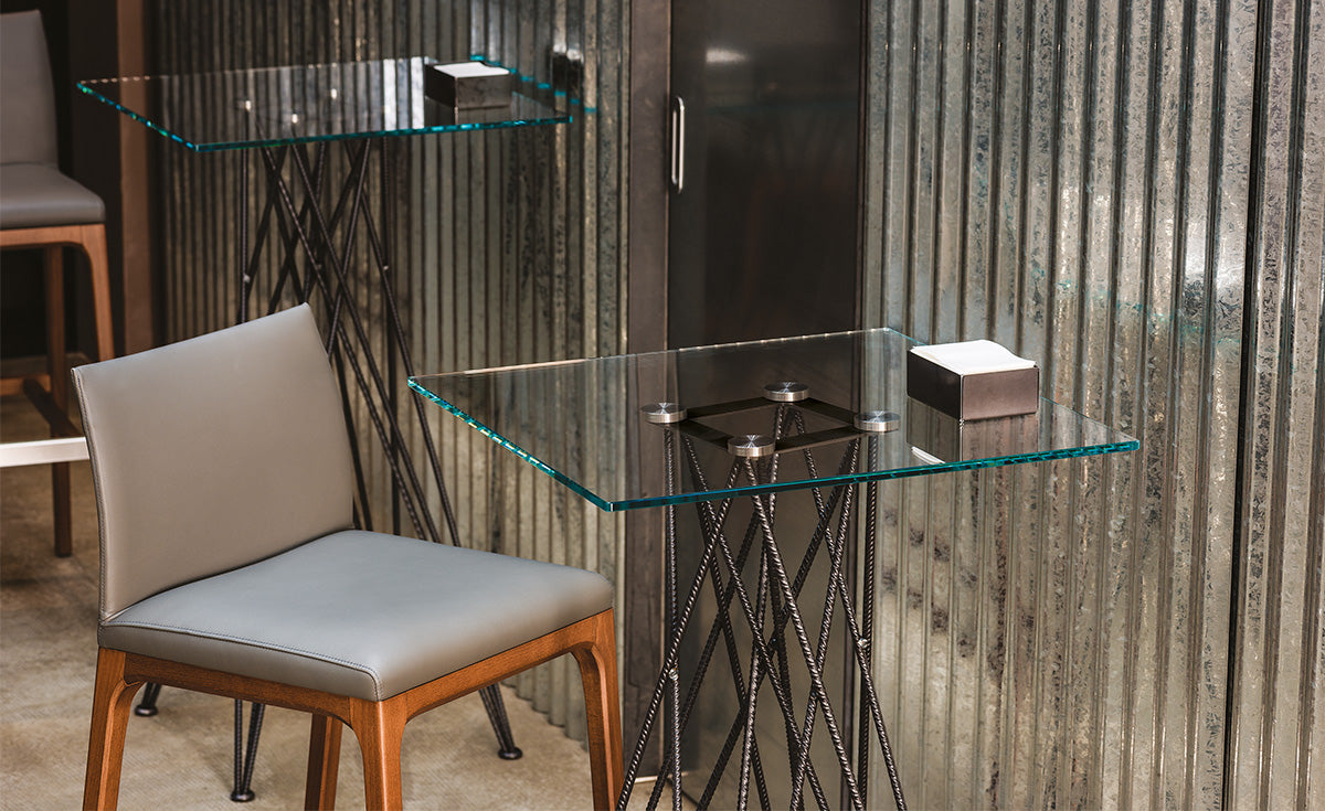 Tavolo Ralph Keramik Bistrot - base in acciaio e piano in ceramica