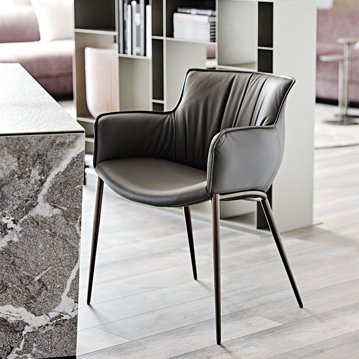 Sedia Rhonda Cattelan - struttura in acciaio e rivestimento in tessuto, synthetic nubuck, micro nubuck, ecopelle o pelle