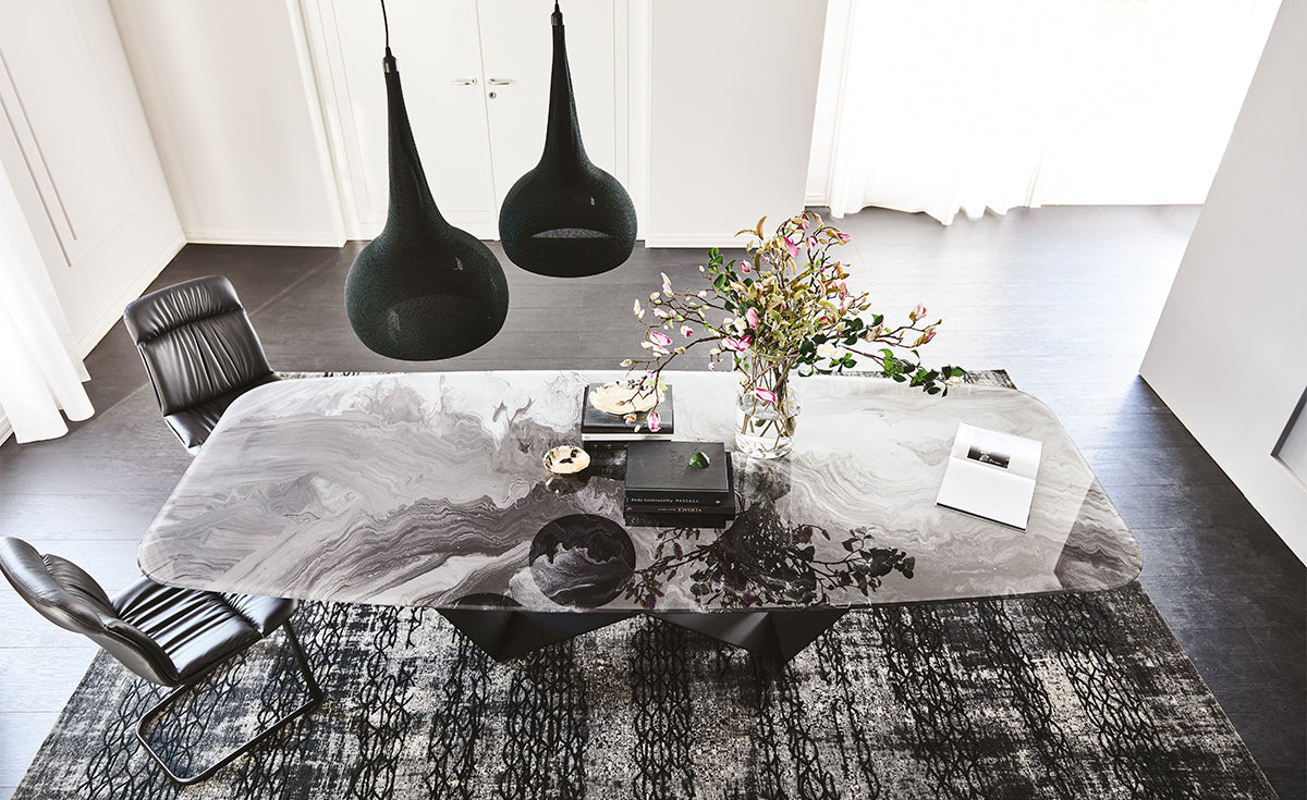 Tavolo Skorpio Crystalart Cattelan - base in acciaio e piano in cristallo 12mm