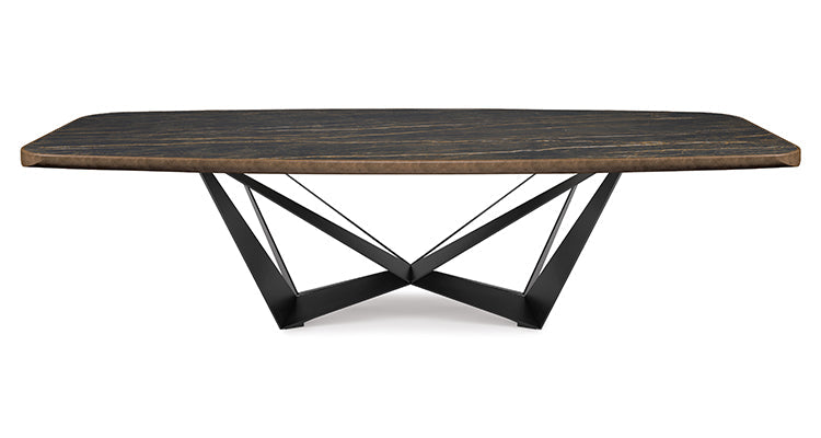 Tavolo Skorpio Keramik premium - base in acciaio e piano in ceramica con profilo inferiore arrotondato e verniciato (240x120x75h)