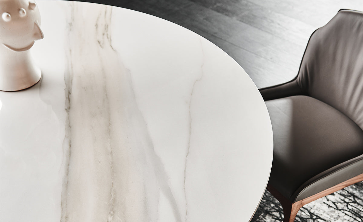 Tavolo Skorpio Keramik Round Cattelan - base in acciaio e piano in ceramica(ø140x75h)