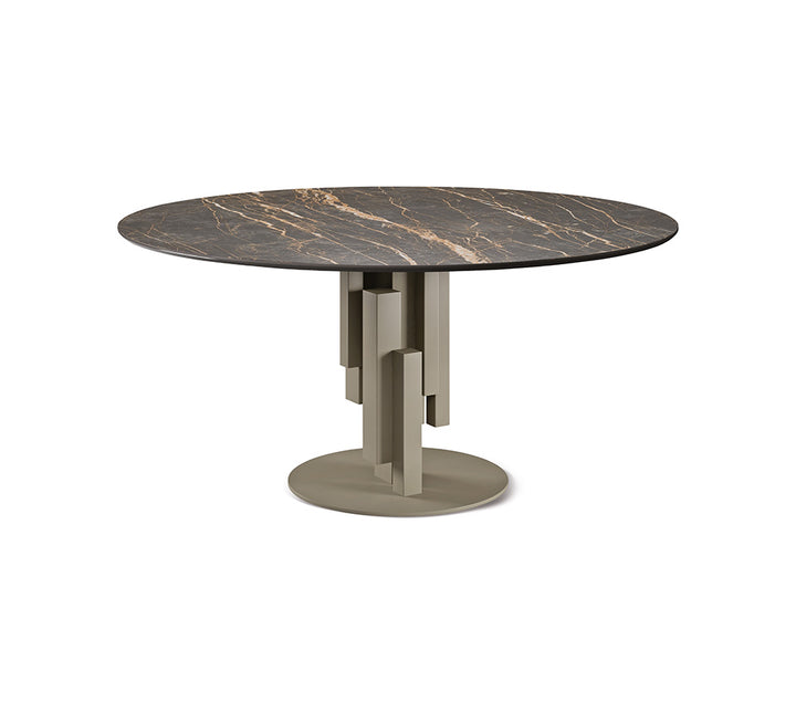 Tavolo Skyline Keramik Round Cattelan - base in acciaio e piano in ceramica