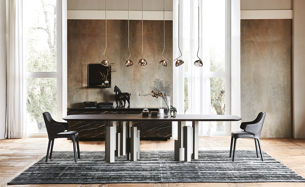 Tavolo Skyline Wood Cattelan - base in acciaio e piano in legno