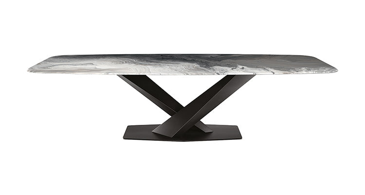 Tavolo Stratos Crystalart Cattelan - base in acciaio e piano in cristallo 12 mm