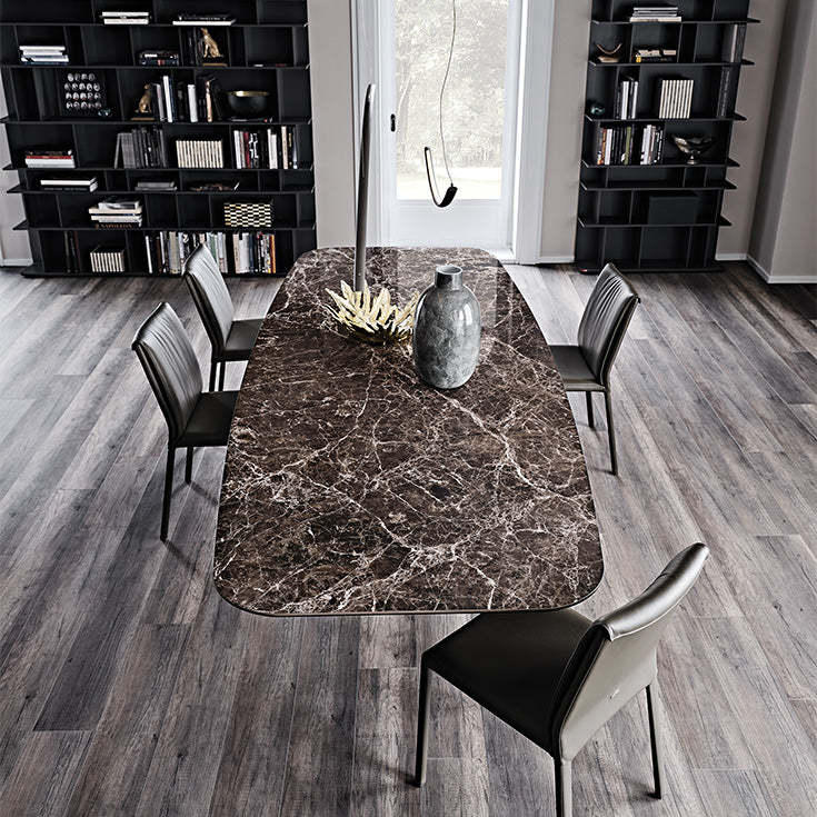 Tavolo Stratos Keramik Cattelan - base in acciaio e piano in ceramica (200x100/106x75h)