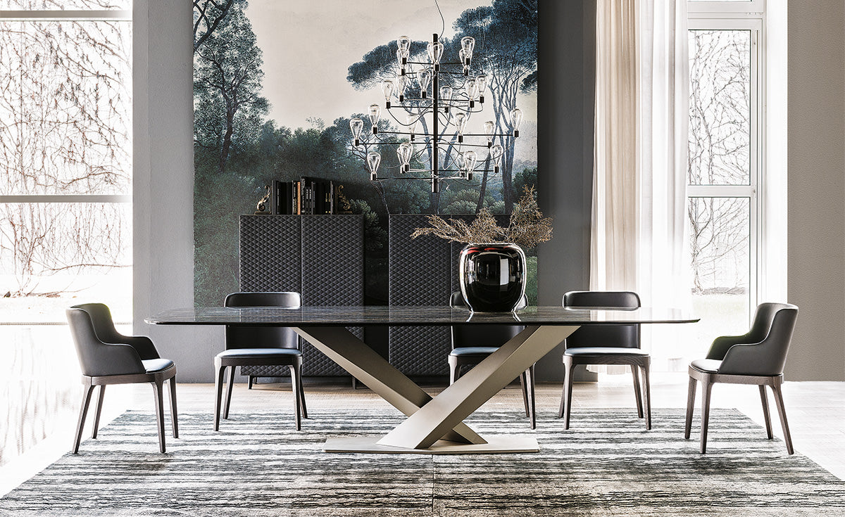 Tavolo Stratos Keramik Cattelan - base in acciaio e piano in ceramica (200x100/106x75h)