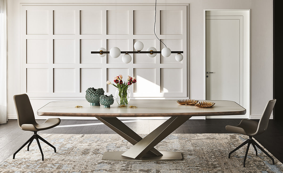 Tavolo Stratos Keramik Premium Cattelan - base in acciaio e piano in ceramica (240x120x75h)