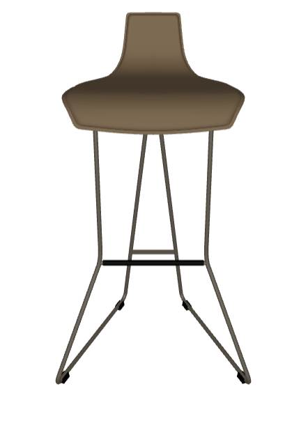 Sgabello Pepe Cattelan - base in acciaio e seduta rivestita in cuoio