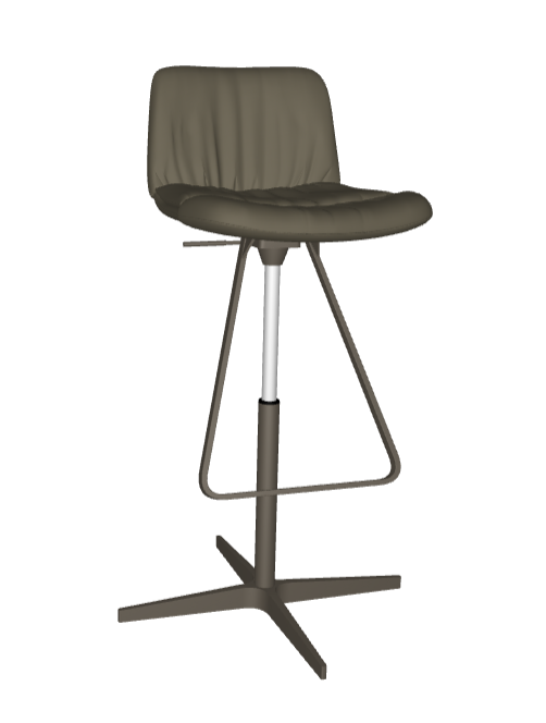 Sgabello Axel X Cattelan - telaio verniciato e scocca rivestita in tessuto, synthetic nubuck, ecopelle o pelle