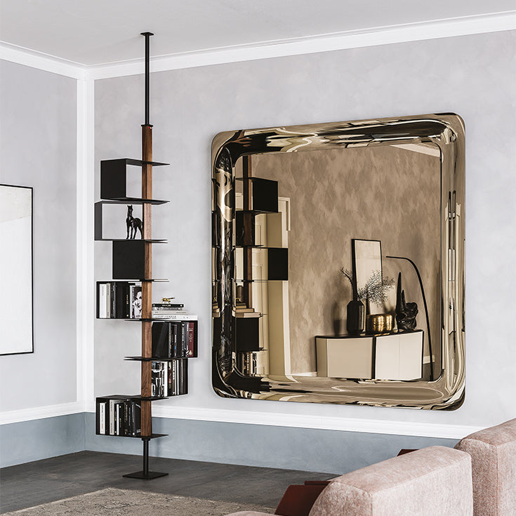 Libreria Tokyo Cattelan - struttura e ripiani in acciaio verniciato e inserti in legno