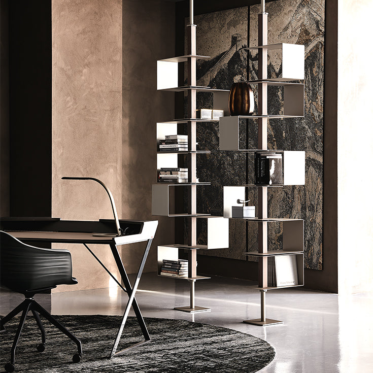 Libreria Tokyo Cattelan - struttura e ripiani in acciaio verniciato e inserti in legno